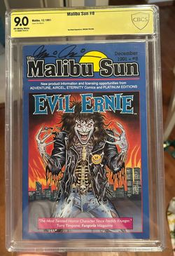 Malibu Sun #8 1st Appearance Of Evil Ernie Signed By Brian Pulido CBCS 9.0 Scarce!