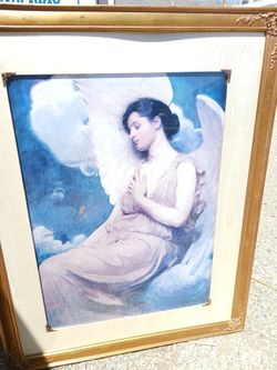 Beautiful Large Framed Angel Artwork