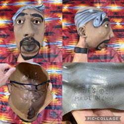 RARE 2003 Vintage Tupac Shakur 2Pac Rubie’s Latex Halloween Adult Mask Hip Hop
