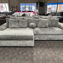 New Grey Oversized Sectional Couch