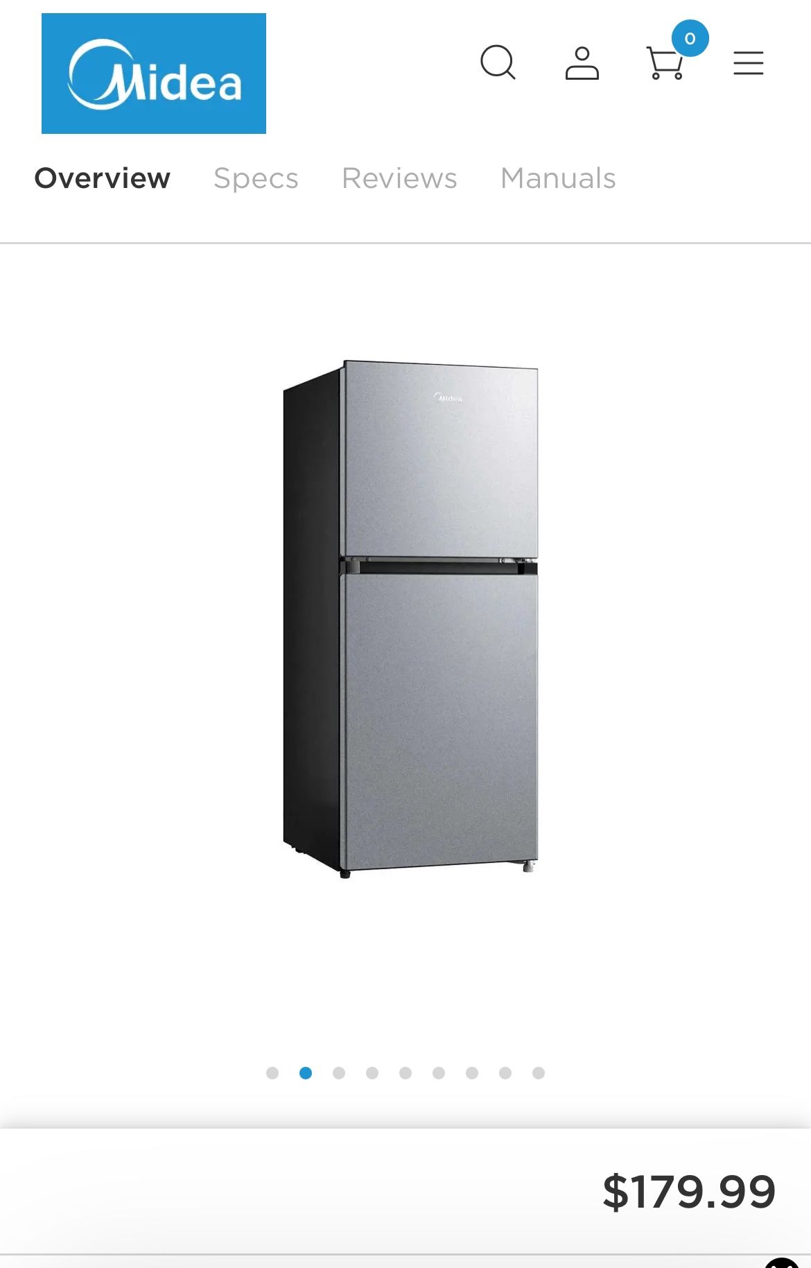 Midea 4.5 cu. ft. 2 door compact refrigerator with crisper drawer 