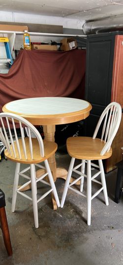 Dining table and two chairs