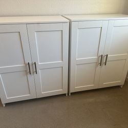 High Quality/Heavy Duty White Cabinets With Adjustable Shelves/Shaker Door Style With Gold Handles