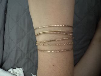 6 Piece Minimalist Gold Bracelet Set, Dainty Gold Bra...