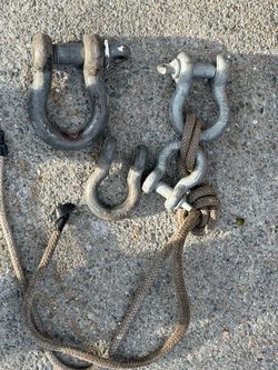 VINTAGE HEAVY DUTY GALVANIZED STEEL ANCHOR SHACKLES LOT OF 3