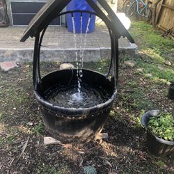 wine barrel fountain