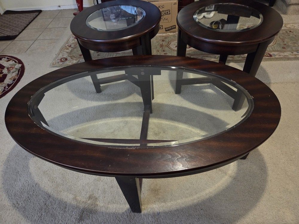 Glass Coffee Table Set