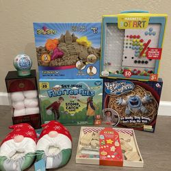 Silly Sand Magnetic Dot Art Yeti Game Squishmallows Slippers Christmas Crafts Toy Bundle