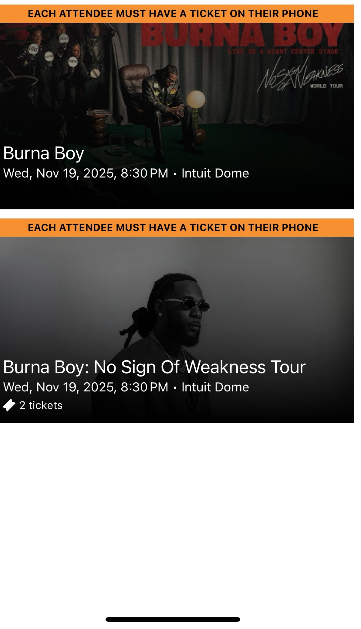 Concert Tix