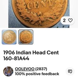 1906 Indian Head Penny Rare