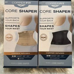 Copper Fit® Core Shaper, Supports Back and Shapes Waist, Copper Infused, Beige, S/M