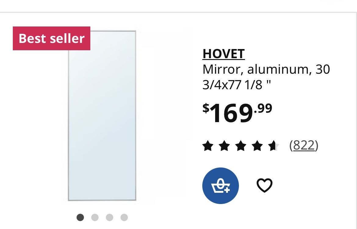HOVET Full-Length Mirror – Aluminum Frame