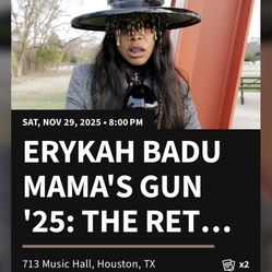 2 Erykah Tickets
