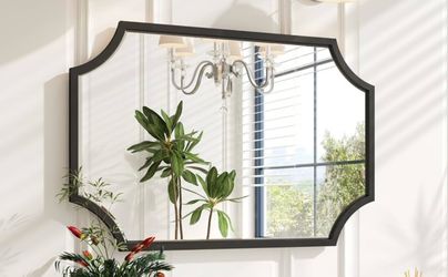 Black full glass mirror