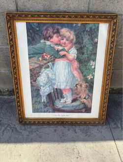Good condition Beautiful Vintage picture 25 x 29“