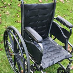 Folding 16" Wheelchair Holds 250 Lbs. No Foot Rests