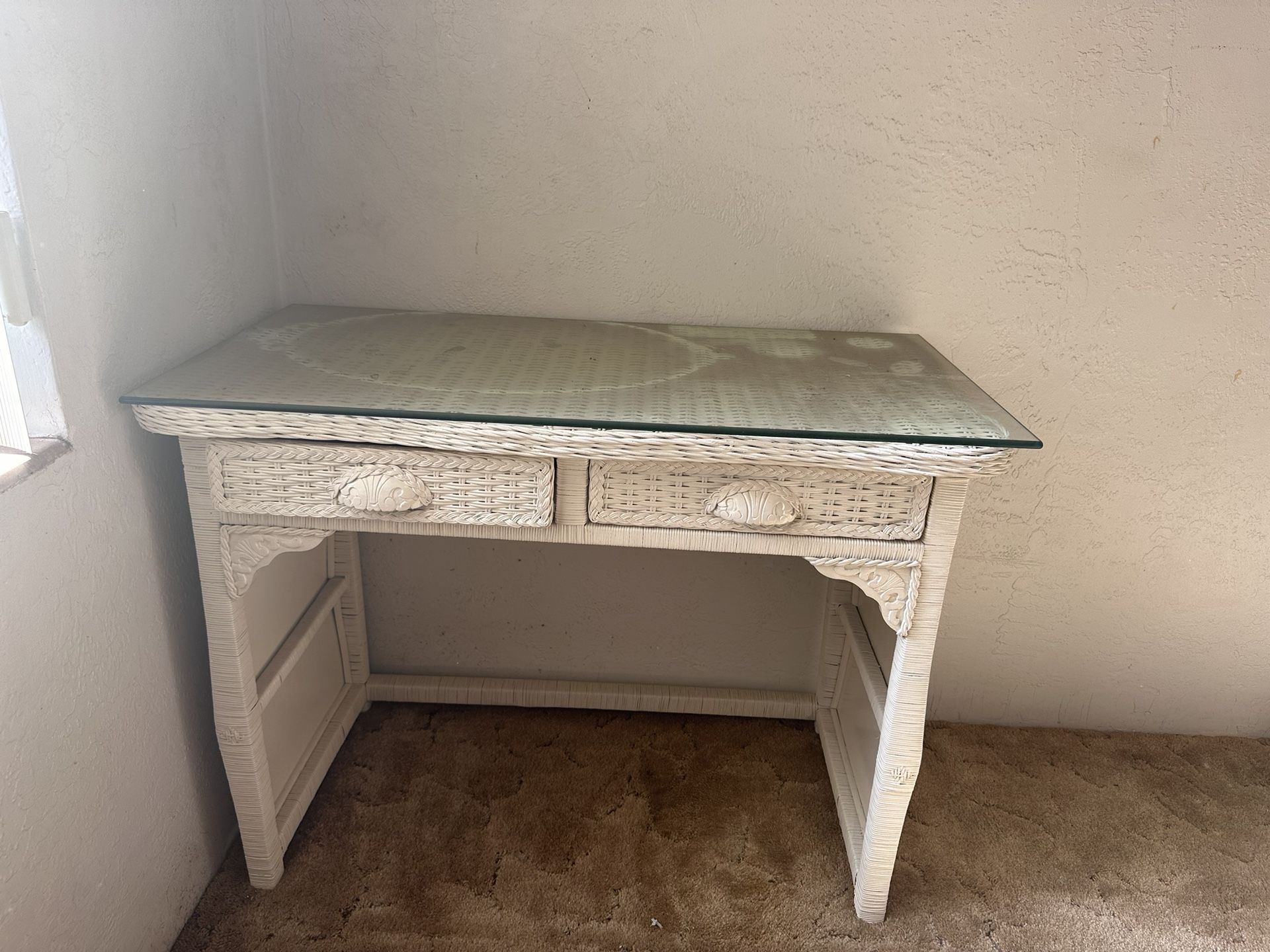 Pier 1 imports White Wicker Desk - Jamaica Collection
