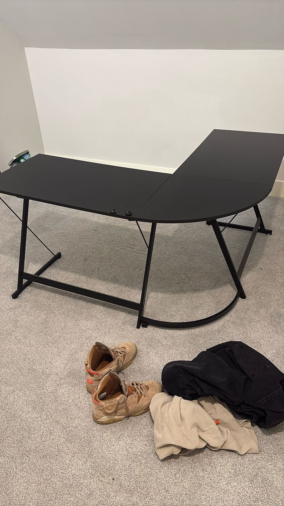 L-shaped computer desk
