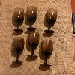 Gorham Vintage MCM Brown Wineglasses