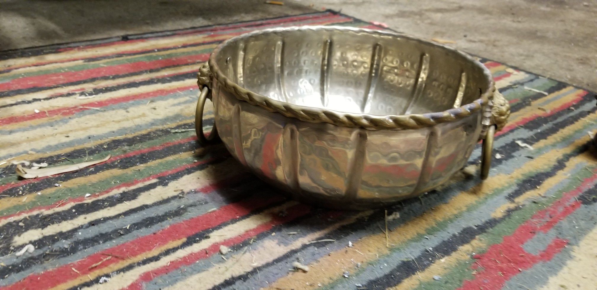 Vintage decorative brass bowl