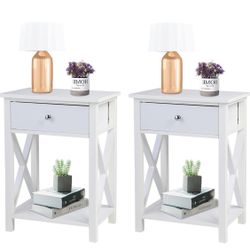 Wooden Nightstand Set