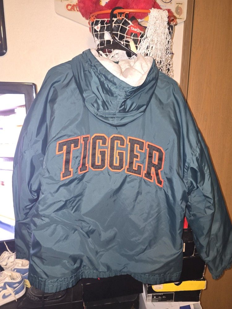 Vgt The Disney Store Tigger Vintage Windbreaker Jacket Lined Embroidered 2xL Green