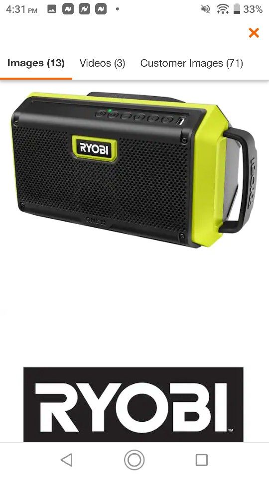 Ryobi Bluetooth Speaker