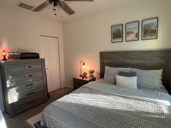 Gray Queen Bedroom Set (includes: bed, nightstand, wardorbe.