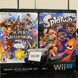 Nintendo Wii U Console Game System w Super Smash Bros Splatoon Splat Deluxe Set