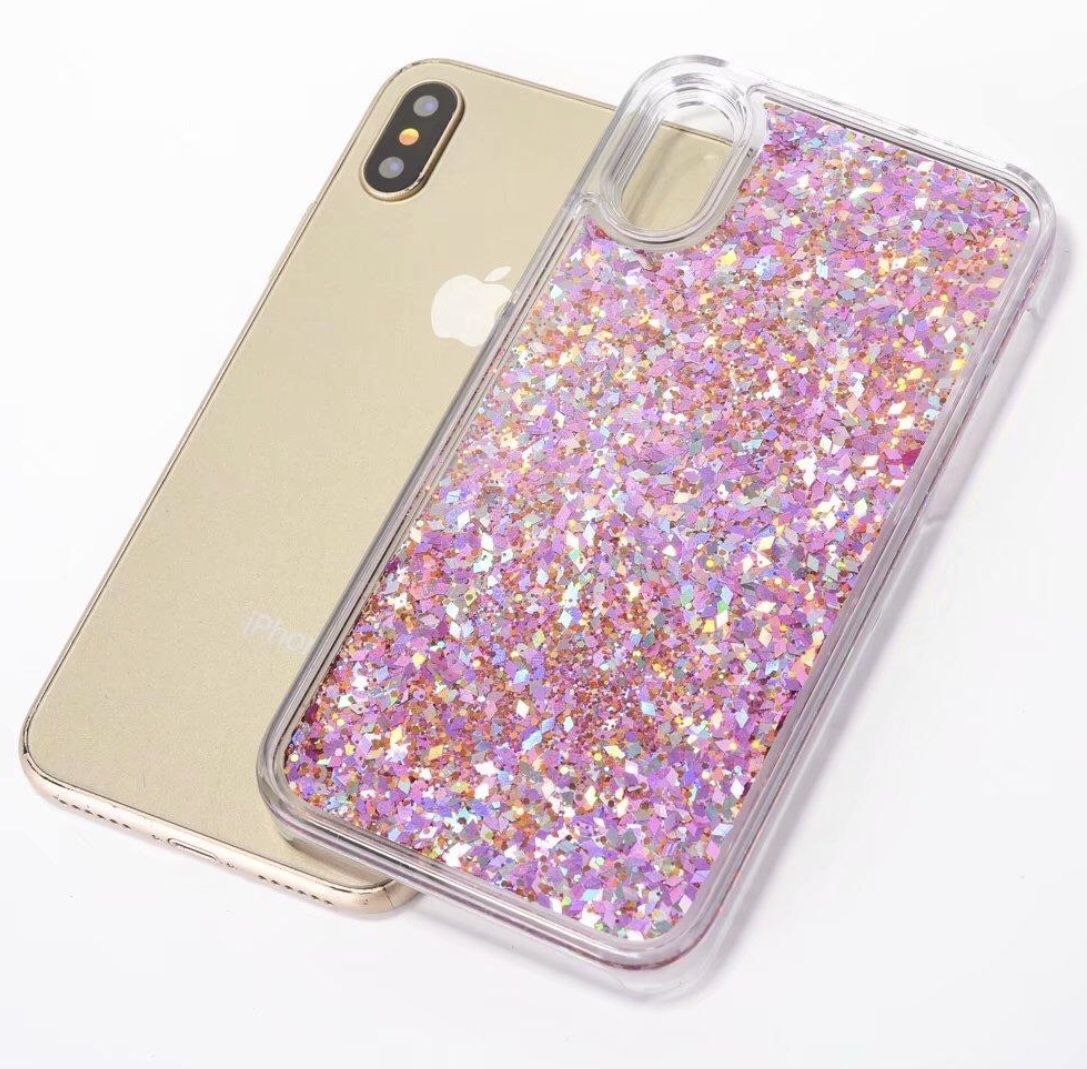 iPhone 7+ 8+ cases liquid glitter style