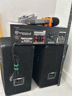Karaoke Set – Rockville Amplifier, 2 Speakers & 2 Wireless Microphones
