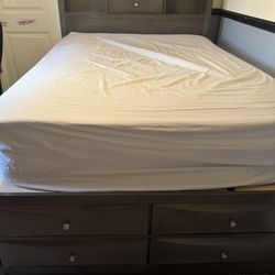 Full Size Captain Style Bed Frame With Matress