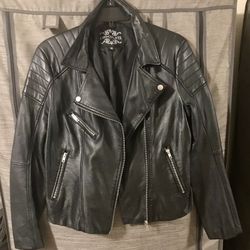 Faux Leather Moto Jacket By Chocolate 