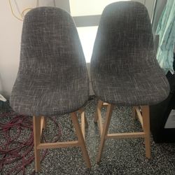 2 Gray Bar Stools Like New 