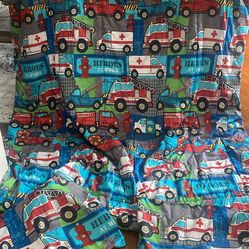 Kids Full Size Emergency Truck Comforter Set