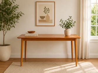 Solid Pine  Wood Small Dining Table. MCM Style.  Delivery Available 🚚.