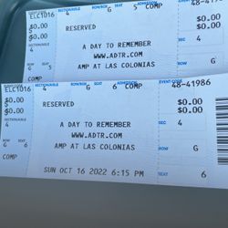 Tickets  A Day To Remember  2x