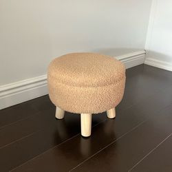Light Brown Stool/Pouf With Storage