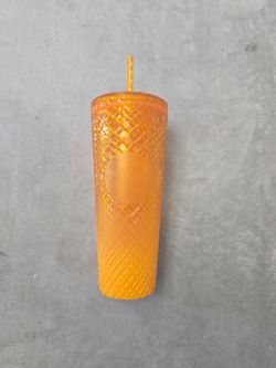 Starbucks Orange Studded Tumbler with Straw