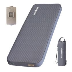 " Ultra-Thick Single Self-Inflating Sleeping Pad with 3-in-1 Rechargeable Pump, Air Adjustable Foam Camping Mattress, Fast Inflate & Deflate 9.5R Heav