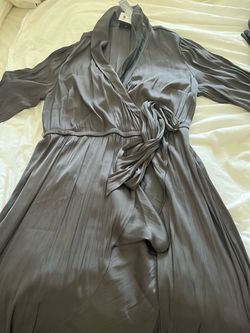 Satin Wrap Maxi Dress with Belt