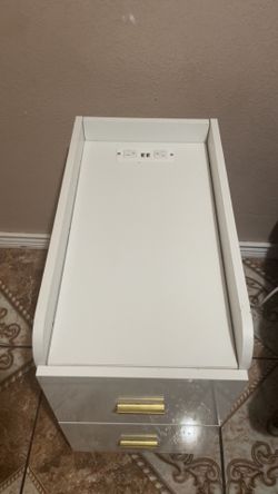 Small Side Drawer With Built In Charging Station 