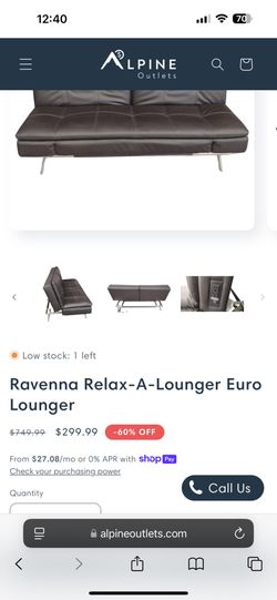 Leather lounger Futon With Ports