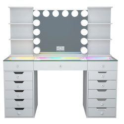 White Vanity Set w/ Bluetooth 