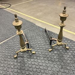 Brass andirons