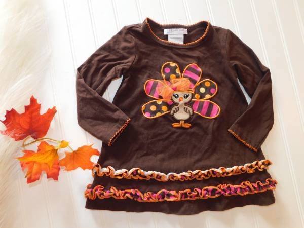 Baby girls size 2T Thanksgiving Dress Turkey dress -