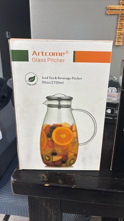 Artcome Glass Pitcher 90oz Iced Tea Beverage