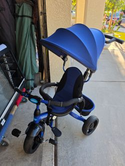 INFANS 4-in-1 Kids Stroller Tricycle – Blue
