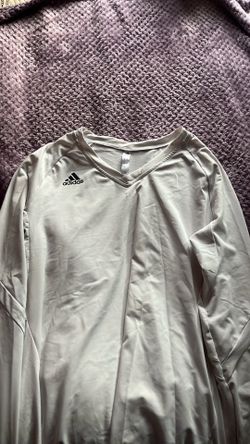 ADIDAS, XL White Athletic Long Sleeve