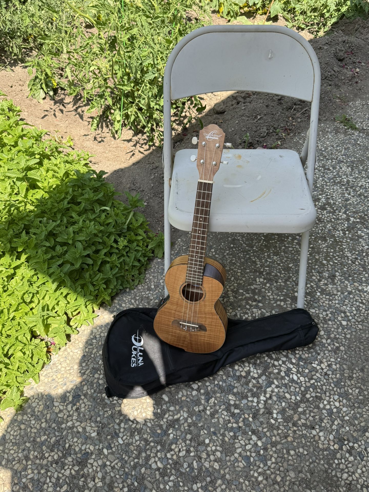 Beautiful 😻 Oscar Schmidt by Washburn OU7T Spalted Mango Tenor Ukulele, Case,